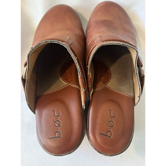 b.o.c. Platform Comfort Clogs Slip On Mule Shoe’s Size 7 Brown w/ Buckle Accent - Picture 5 of 10